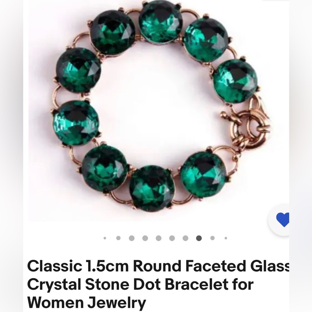 Crystal bracelet link gold tone sparkly bling green: other colors available